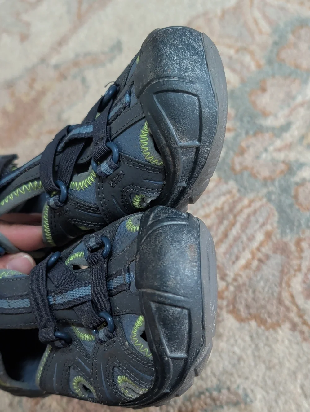 Merrell Kids Navy and Lime Hydro Closed-Toe Water Sandals